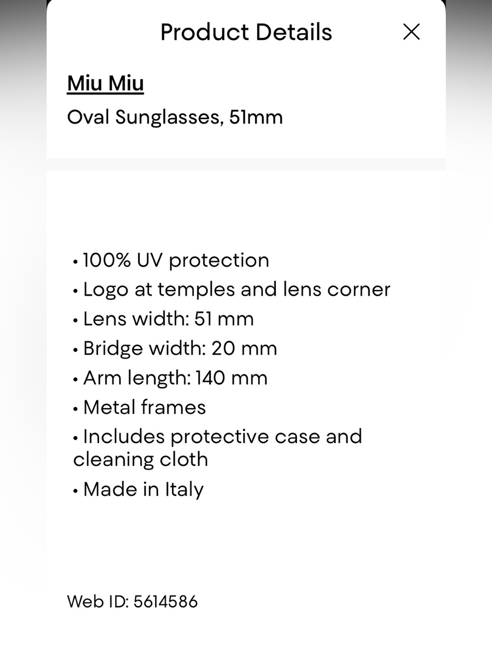 NWT⭐️MIU MIU Oval Sunglasses, 51mm⭐️ - Picture 6 of 6